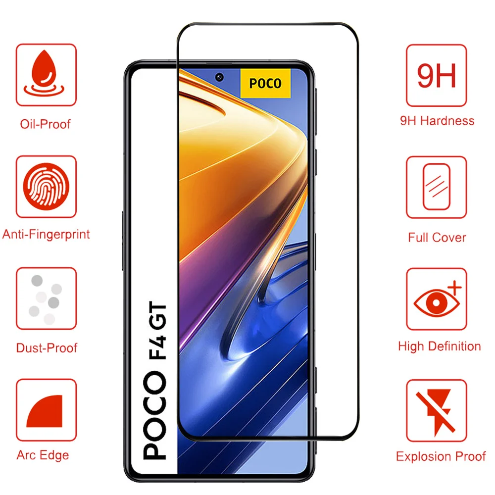 フィルム、Poco X7 X6 X5 X4 X3 Pro 強化ガラス Poco F6 F5 Pro スクリーン プロテクター Poco M5S NFC 強化ガラス Poko X7 Pro クリア フロント フィルム Pocco X6 Pro オリジナル電話フィルムとカメラ プロテクターのため