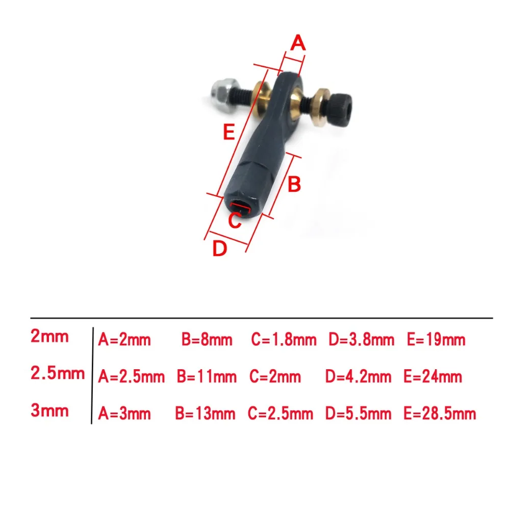 10pcs M2 M2.5 M3 Metal Airplane Ball Joints Dual Cup Ball Joint Adjustable Heave Duty Ball For RC AirPlane