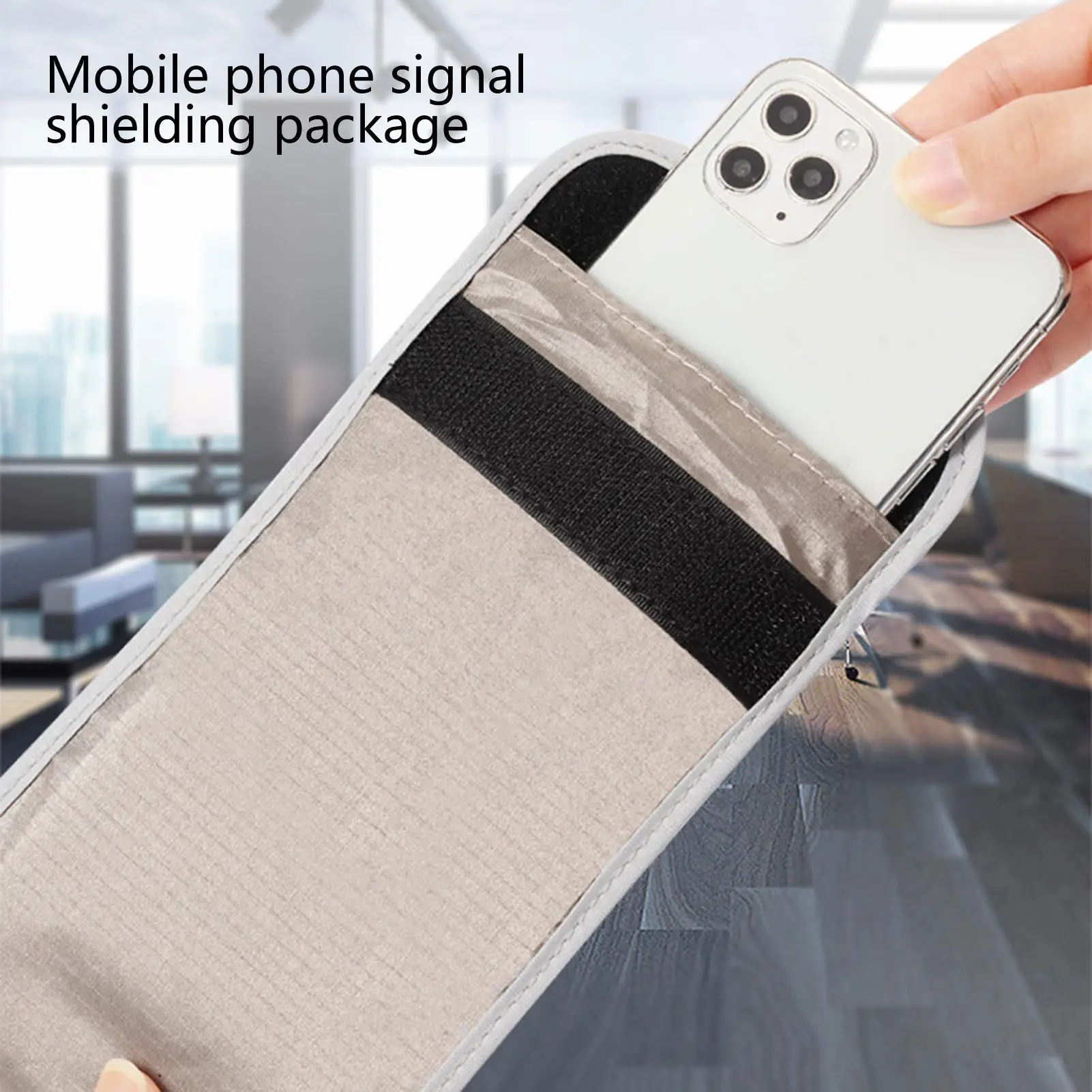Sac anti-pollution radiofréquence pour téléphones de 6,5 pouces, contre le harcèlement par rayonnement, le suivi de localisation et la protection de la vie privée