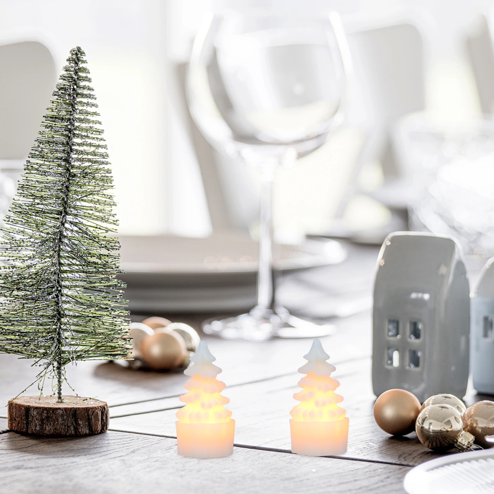 1 قطعة مصباح ليد شجرة عيد الميلاد شكل ضوء الزخرفية عيد الميلاد سطح المكتب زخرفة مشهد الحفلة مضيئة عيد الميلاد منضدية مصباح ديكور #3