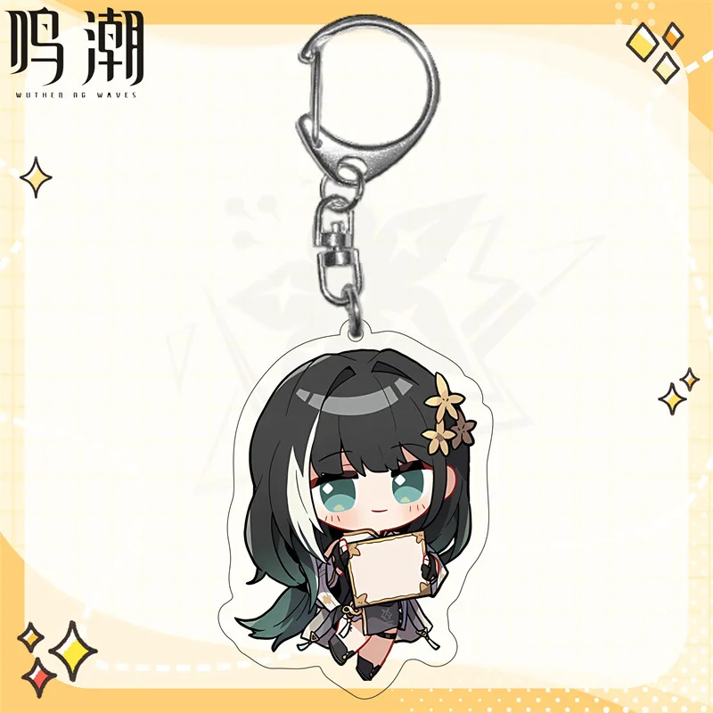 

6cm Hot Game Wuthering Waves LINGYANG Jiyan Yangyang Acrylic Key Chain Keychains for Accessories Bag Pendant Keyring Jewelry