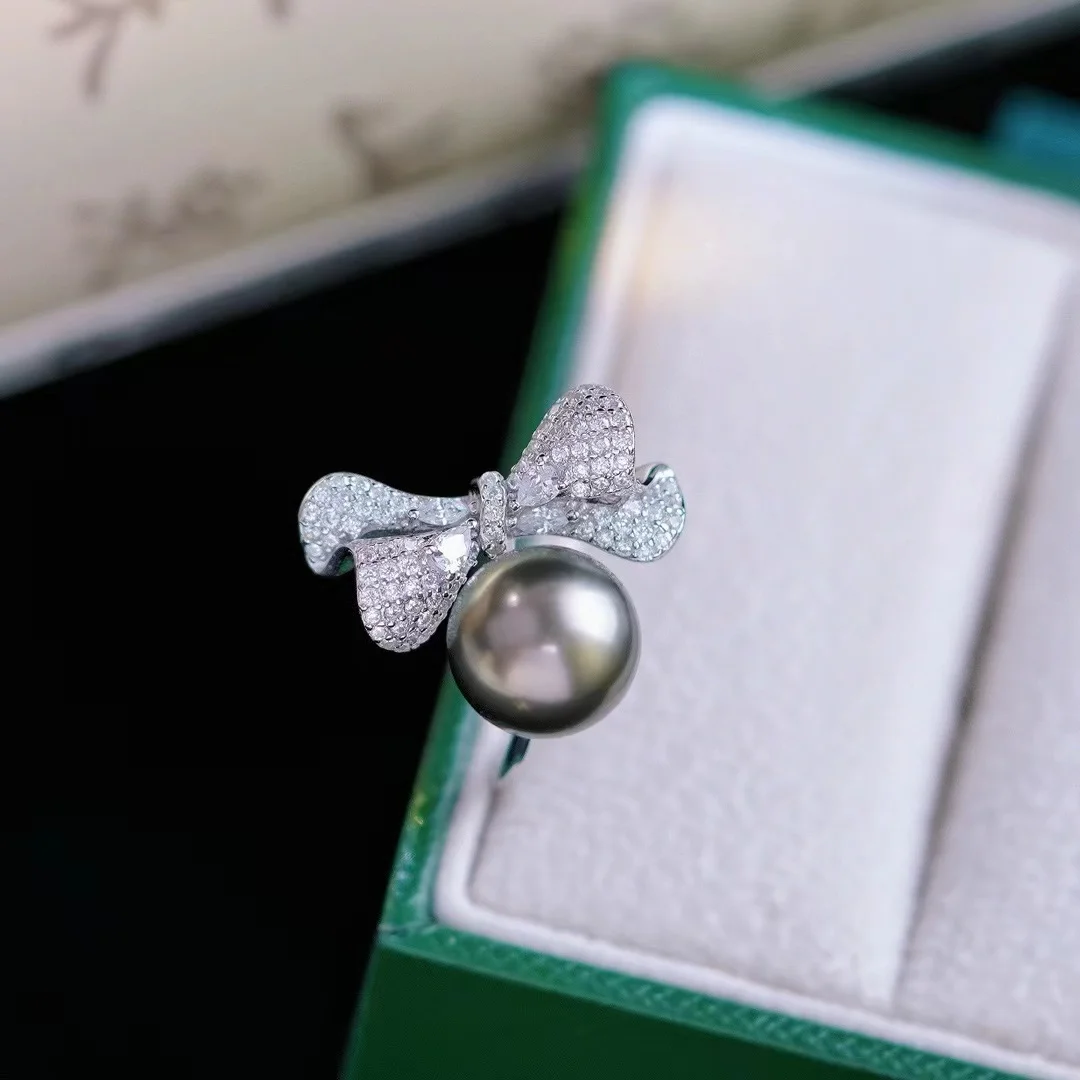 

2 шт. DIY жемчужные аксессуары 925 серебряное кольцо с жемчугом пустой держатель, модный золотой серебряный держатель для колец с круглыми бусинами 7-10 мм