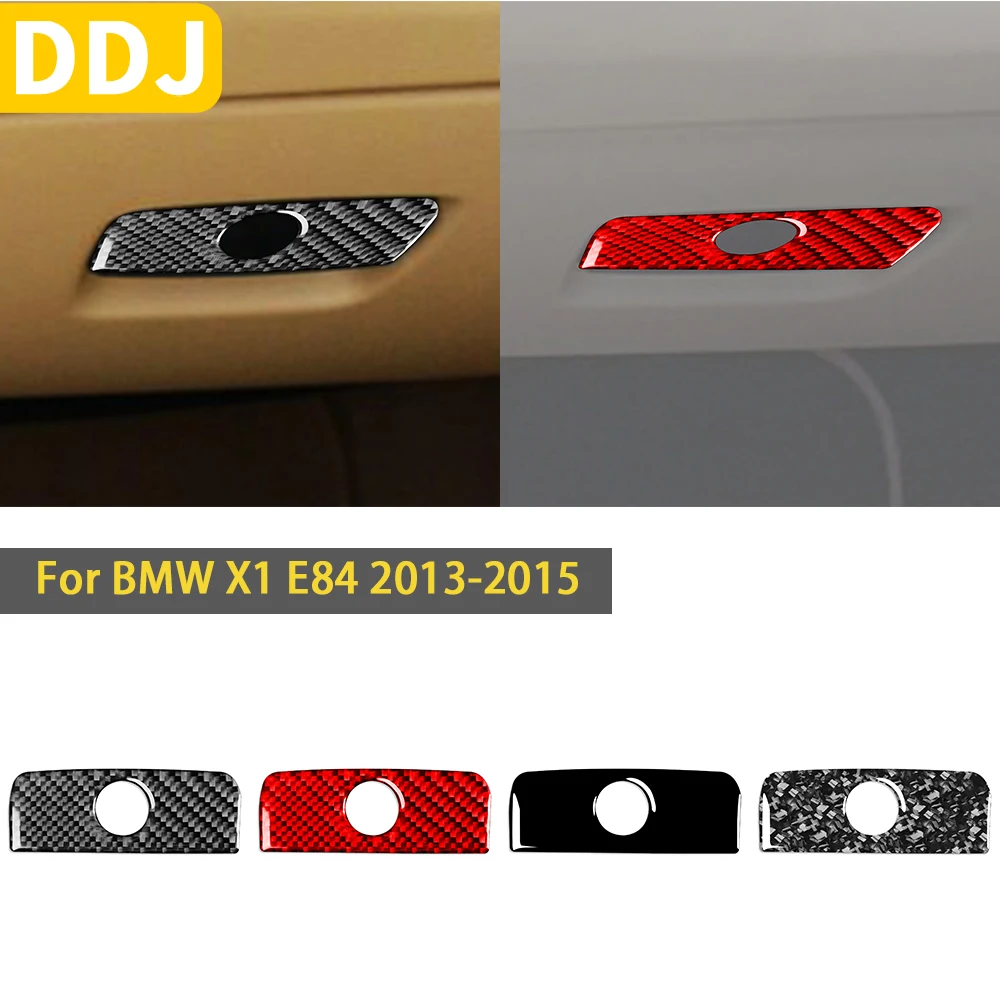 For BMW X1 E84 2013 2014 2015 Accessories Carbon Fiber Car Interior Auto Glove Box Handle Trim Sticker Decoration