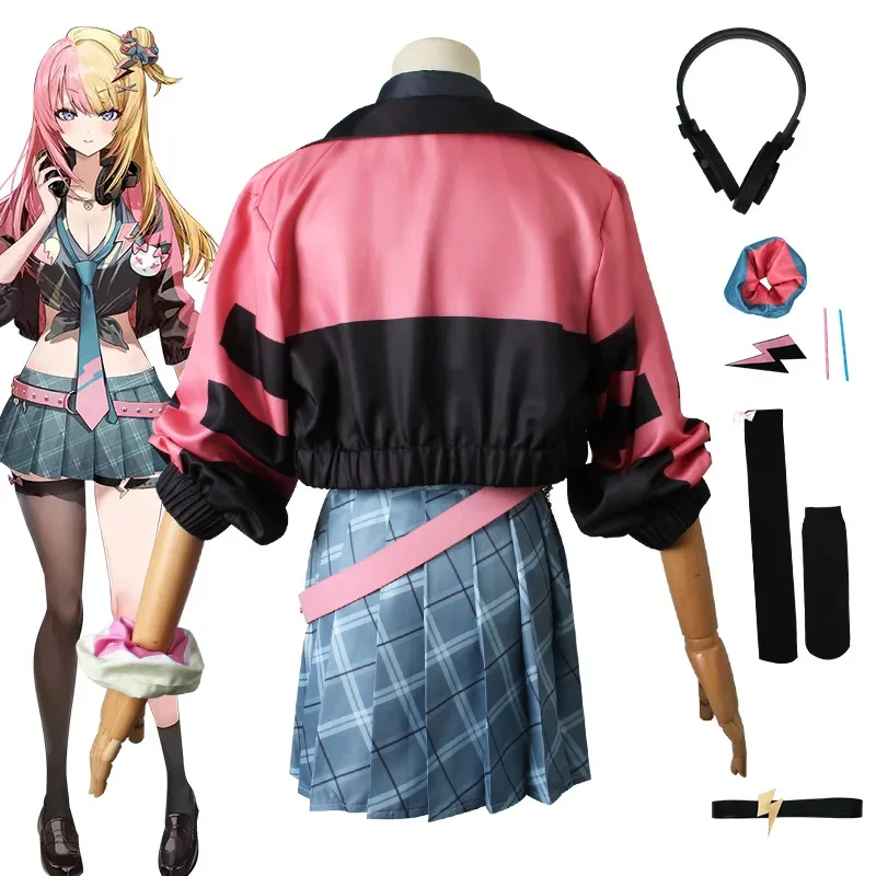 Kotoka Torahime Cosplay Anime Vtuber ENXSOLEIL Vestito Fresco Costume Ragazza Uniforme Giubbotti Gonna Accessori Luxiem Gioco di Ruolo Set XC1