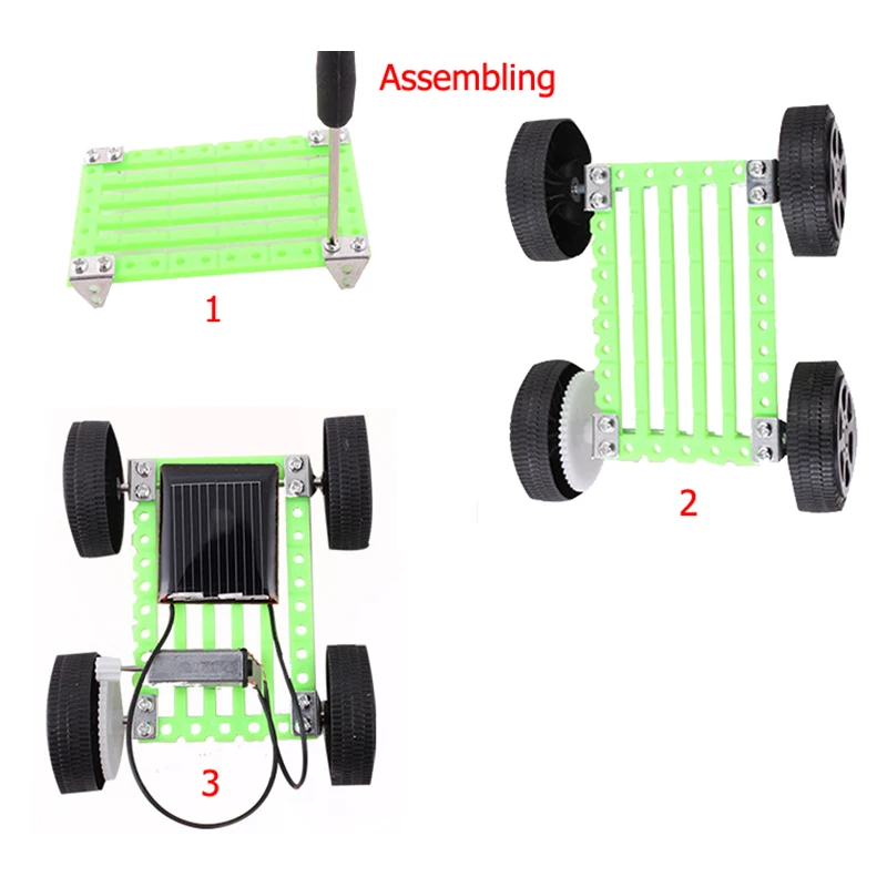 Mini kit de voiture solaire bricolage pour enfants, jouet de phare de nouveauté, jouet fongique électrique, modèle de voiture solaire à vapeur