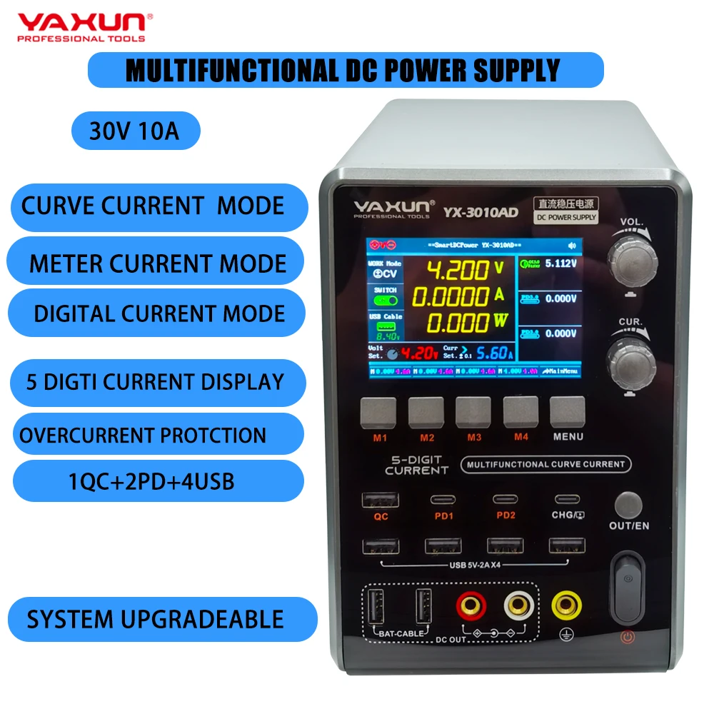 yu 30V 10A Overload Protection YAXUN YX-3010AD LCD Display