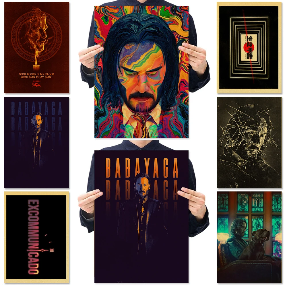 

Classic Movie Poster 《John Wick》Decorative Art Painting Home Cafe Bar Kraft Paper Poster Fashion WallRoom Decor Wall Painting