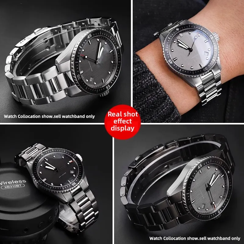 

23mm Arc mouth Watch Strap For Blancpain Fifty Fathoms 5000 5015 5054 Solid Stainless Steel WatchBand Metal Bracelet Accessorie