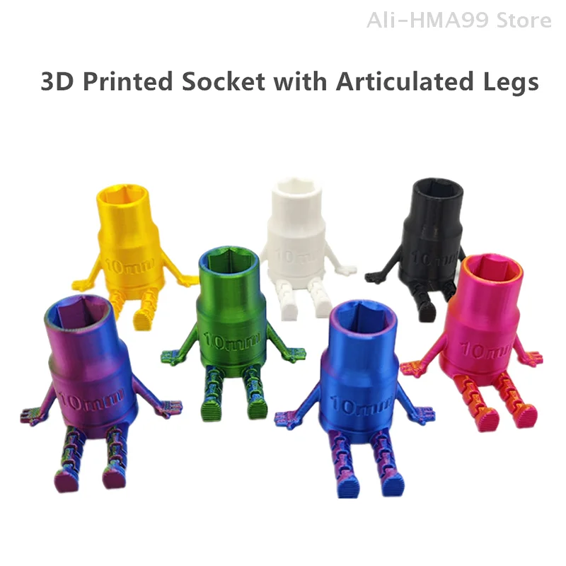 

3D Printed 10mm Socket With Articulated Legs Display Fidget Toy Ideal For Mechanics And DIY Enthusiasts Novelty Gift Desk Decor