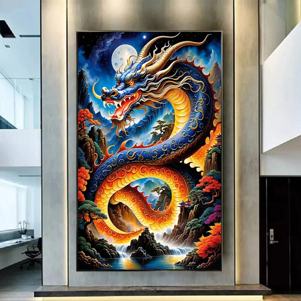 Diamond Painting Chinese Dragon New Collection Diamond Mosaic 5D DIY Cross Stitch Kits Diamond Art Embroidery Home Decoration