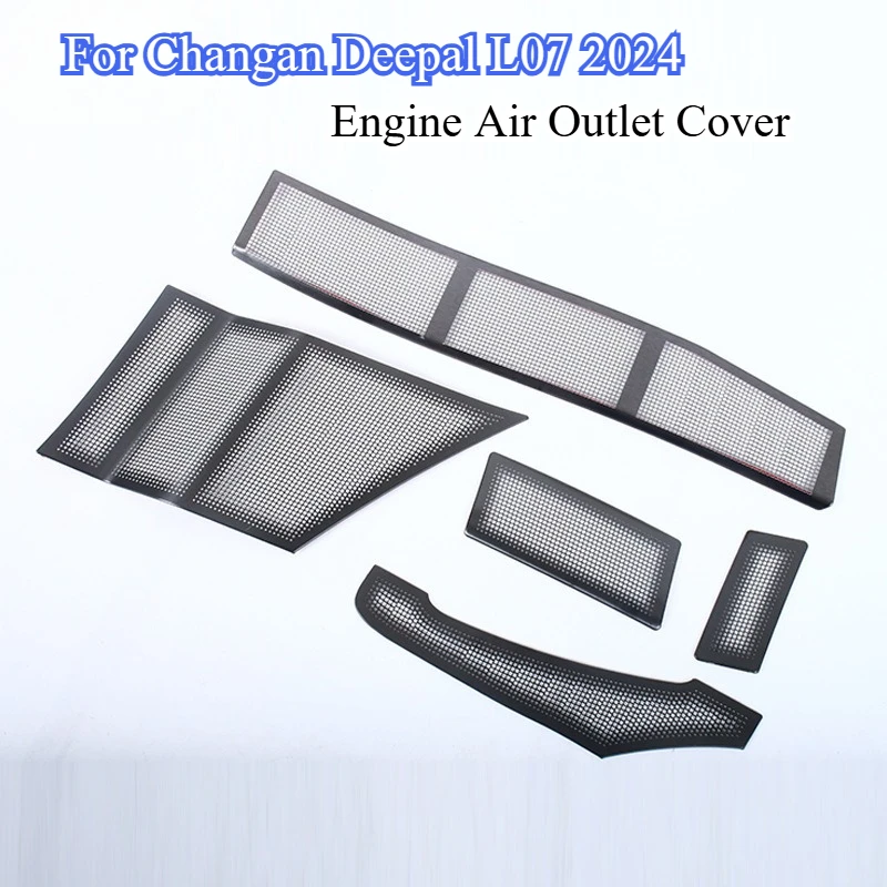 

For CHANGAN Deepal L07 2024 5Pcs Car Engine Air Outlet Anti Insect Net Front Nacelle Blocking Cover Stainless Steel Decoration
