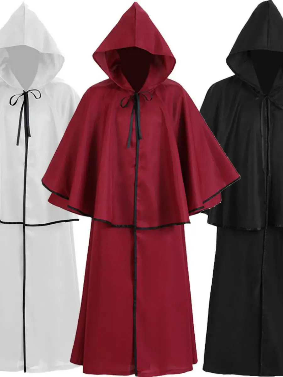 ชุดคอสเพลย์เทพแห่งความตายแบบมีฮู้ดพร้อมผ้าคลุม  ชุดการแสดงบนเวทีสไตล์ชาติพันธุ์สำหรับผู้หญิง  ชุดใหม่สำหรับเทศกาลฮาโลวีน