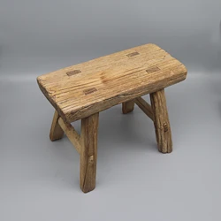 Old Sturdy Kitchen Stool, Mini Bench, Small Side Table