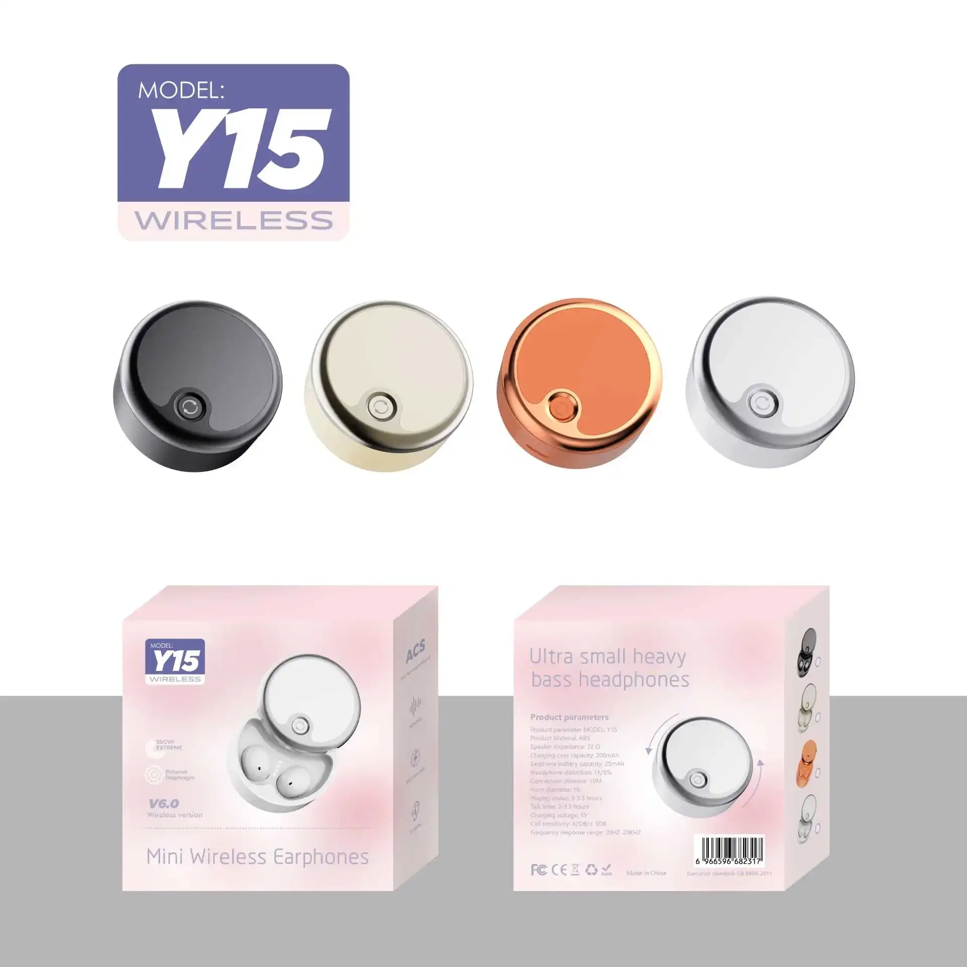 Mini Bluetooth Earbuds Wireless, Compact Design with High-Quality Sound and Long Battery Life, for Sleep and All-Day Use
