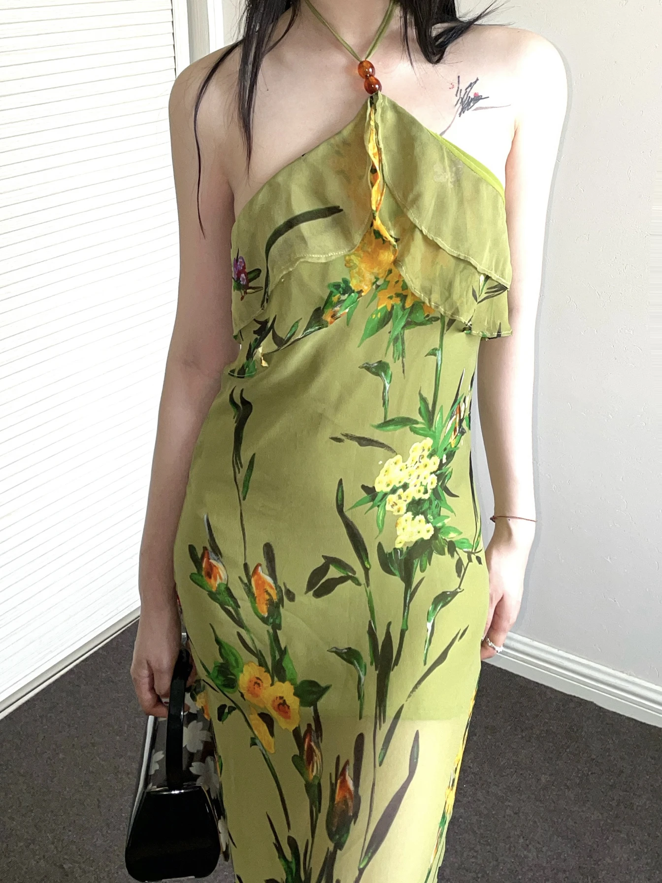 

Blue Original Le een Lace Trim Silk Slim Fit Floral Long Dr Strapl Gown Chinese Sle Spring Summer Autumn Dr