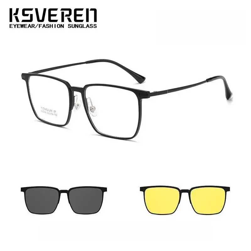 Fashion Design Eyeglasses Vintage Square Reading Glasses Polarized Magnet Prescription Glasses Frame For Men 0 +0.5 To +6.0