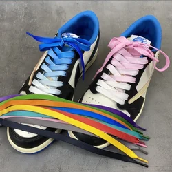 1 Pair Gradient Color Flat Shoelaces Pink Black Red Laces For Wome Men  Sneakers Sport Casual Basketball Shoes Strings