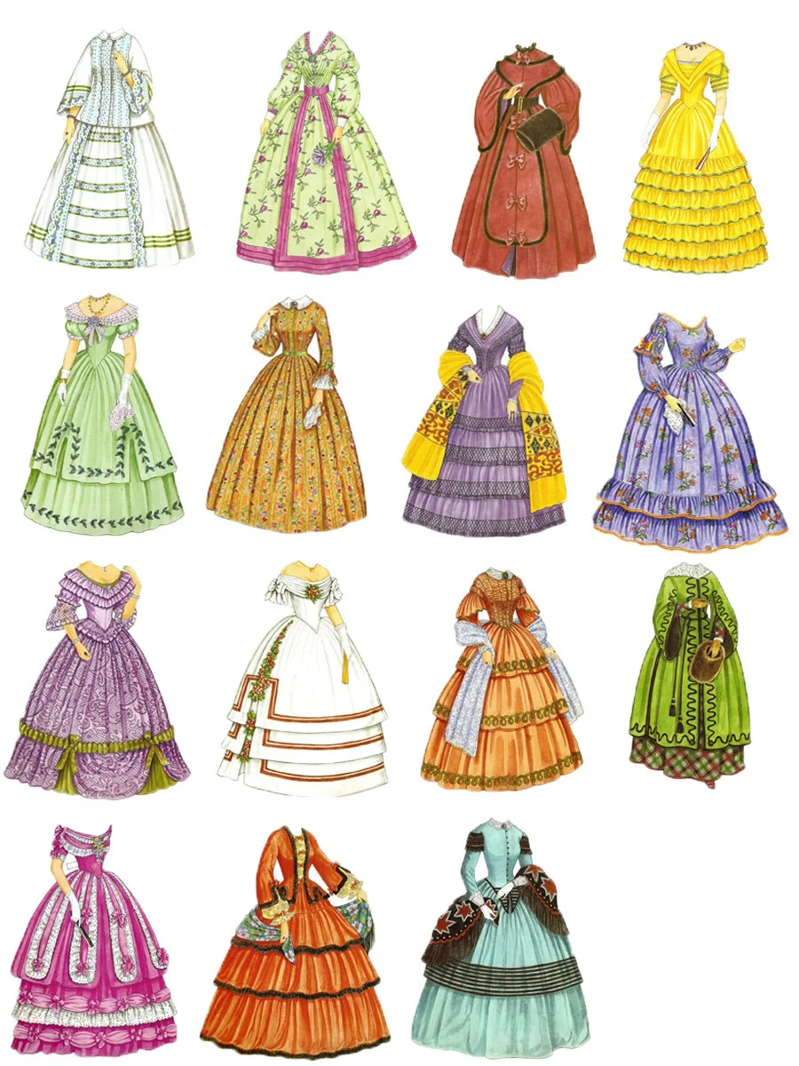 15Pcs/Pack Retro Palace Dresses Vintage Sticker DIY Craft Scrapbooking Album Journal Decorative Stickers