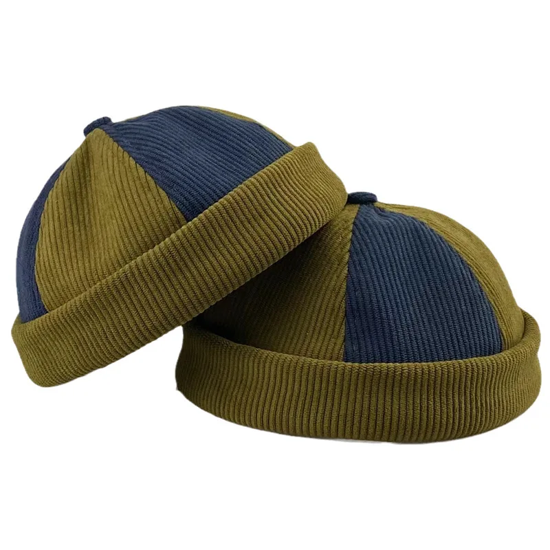 

Knitted Hats for Men Soft Corduroy Hip Hop Hat Autumn Melon Caps Unisex Landlord-style Working Brand Cap All-match Japanese