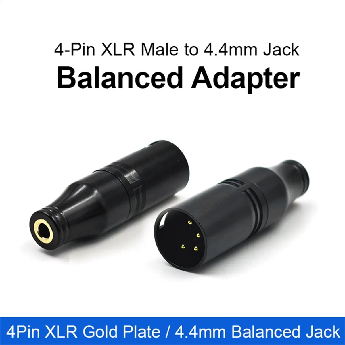 【~ New A88T】Xlr-4 Male Xlr Male Balanced to 4.4mm Female Adapter Amplifier Amp Four-Pin Xlr to 4.4 Gold-Plated Pin Adapter