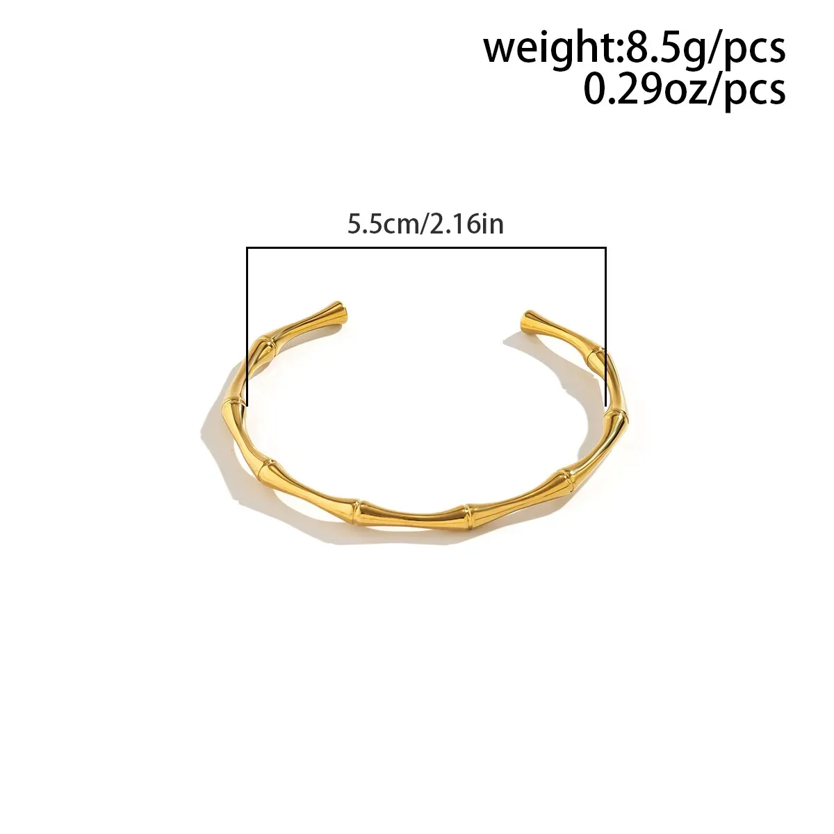 Punk Gold Color Bamboo Joint Open Cuff Bangles 2023 Trend Bracelet for Women Men Classic Charm Bracelet Couple Hand Jewelry Gift image 4