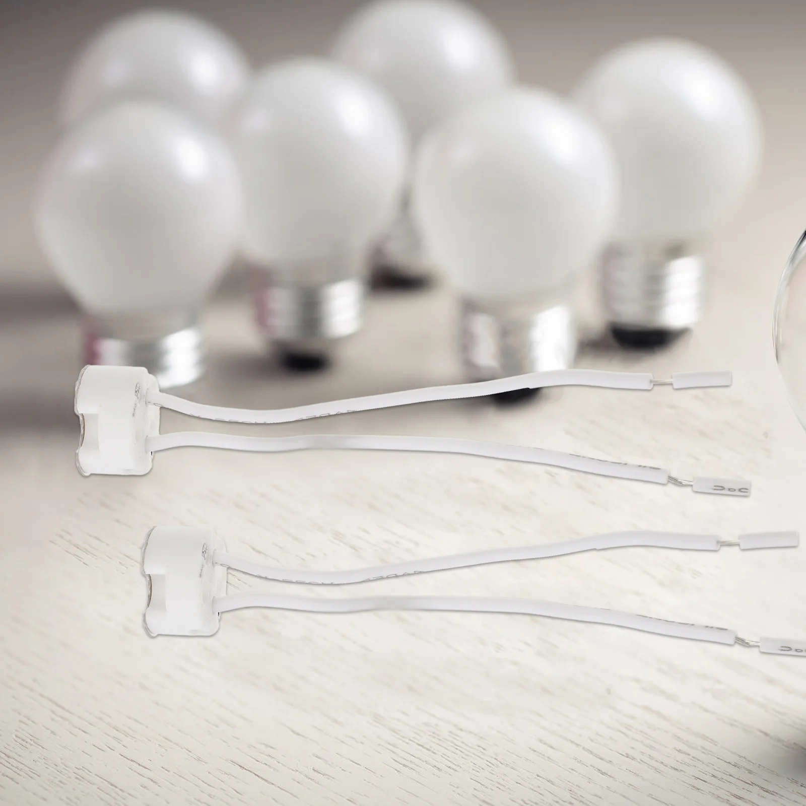 

10Pcs Ceramic Lamp Socket Base for .3 Gu5.3 Mr16 Lamps Silicone Wire Lamp Holder Socket Adapter for Warm Light Bulbs Landscape