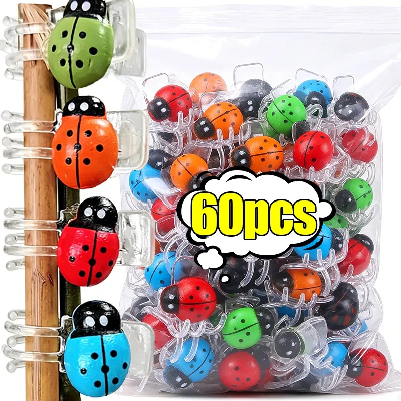 Colorful Ladybird Orchid Clips 5-Claw Clamps Garden Supports for Fixing Climbing Stems Plants Bonsai Decoration Clip