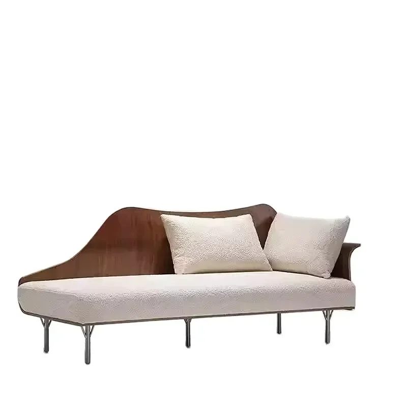 

Nordic solid wood sofa, designer creative special-shaped fabric sofa