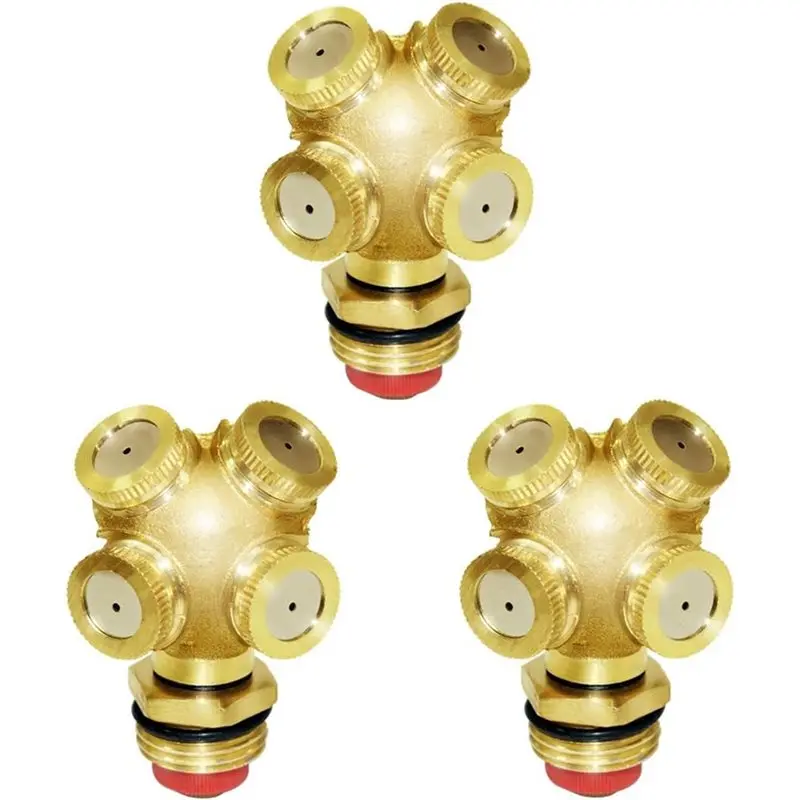 

Premium-Garden Sprinkler 3Pcs Misting Spray Nozzle 1/2" NPT Male 4-Holes Irrigation Water Sprinkler Mister Heads Connectors