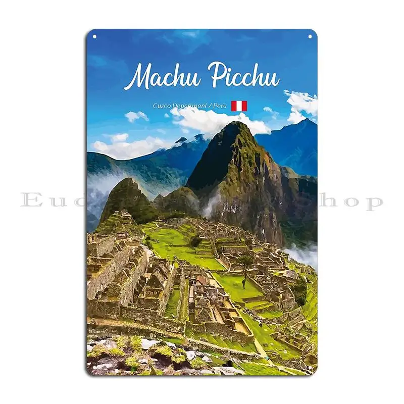 Machu Picchu Peru Metal Sign Decoration Garage Club Design Cinema Tin Sign Poster