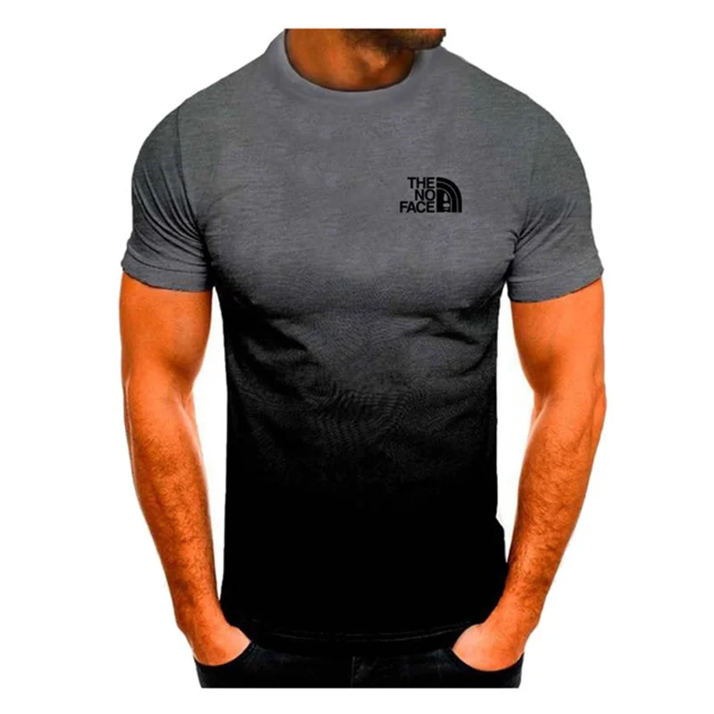 Summer Gradient T-shirt for Men O-neck Men Short sleeve 3d Fashion Short Sleeves Tops Standard Printed Oversized Shirt T-shirt