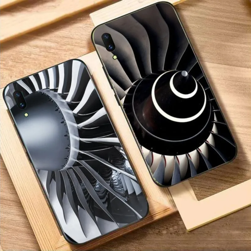 Airplane Jet Engine Smart Phone Case for Huawei Mate 40 30 20 10 Pro Lite Nova 9 8 5T Y7p Y7 Black Soft Phone Cover Funda