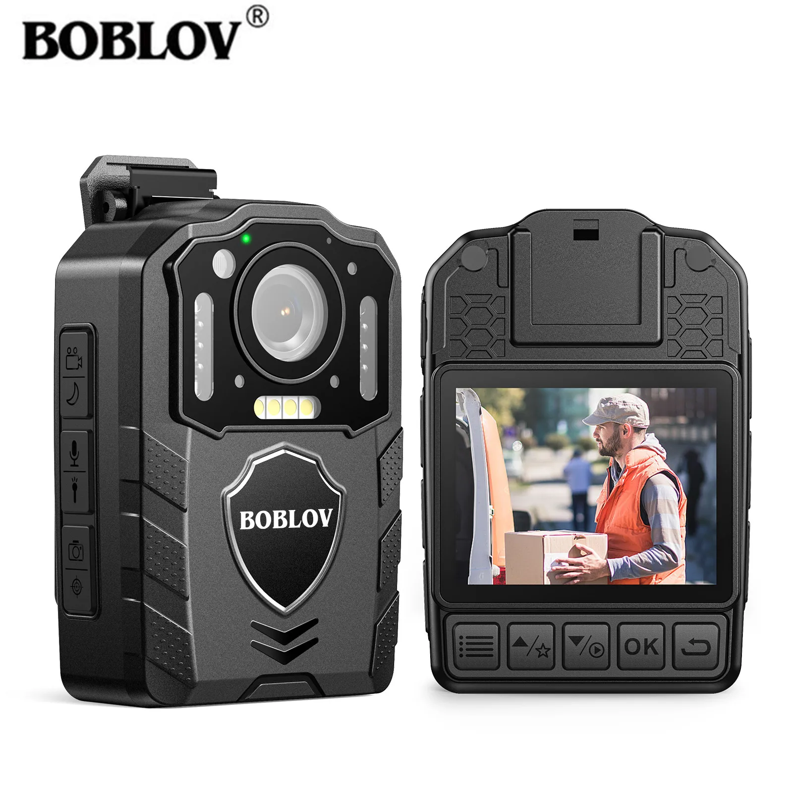 BOBLOV KJ25 1080p Body Camera 3000mAh Support 13H Recording Night Vision Camcorder Law Enforcement Police Camera For Hiking Ride