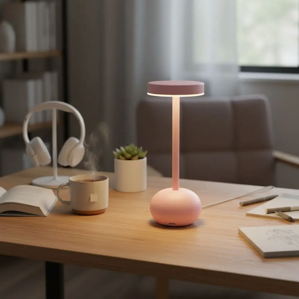 مصباح طاولة معدني للتحكم باللمس للعناية بالعين USB شحن LED لمبة مكتب ذكية ستبليس يعتم ضوء الغلاف الجوي غرفة الدراسة #3