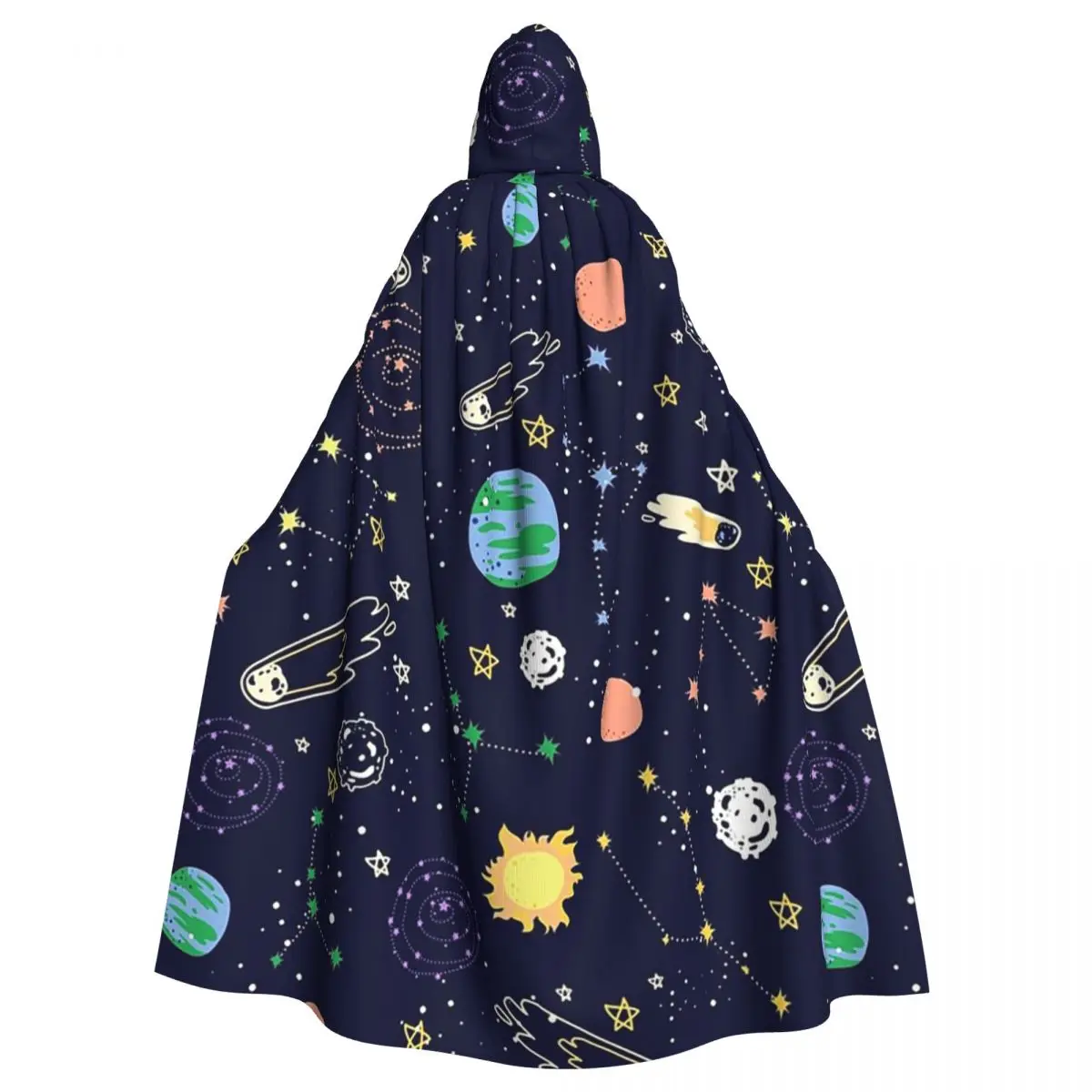 

Звездное небо, космическая Галактика, Солнце, Луна, длинный плащ с капюшоном, ведьма, средневековый костюм, накидка для косплея, Хэллоуин, вечеринка, для взрослых, унисекс