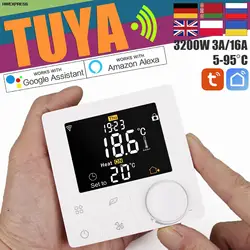 Termostato de aquecimento piso inteligente tuya wifi quente underfloor regulador 3a16a 220vac elétrica/água caldeira gás controlador temperatura