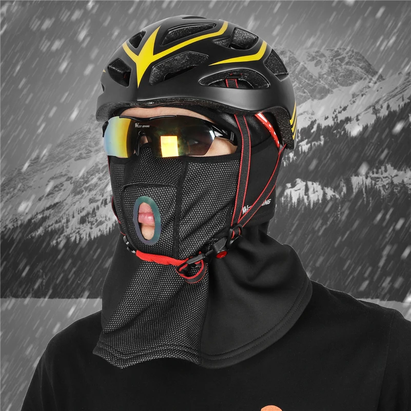 WEST BIKING Winter Military Tactical Balaclava Snow Waterproof PU Leather Men\'s Cycling Caps Fishing Hunting Skiing Face Shield