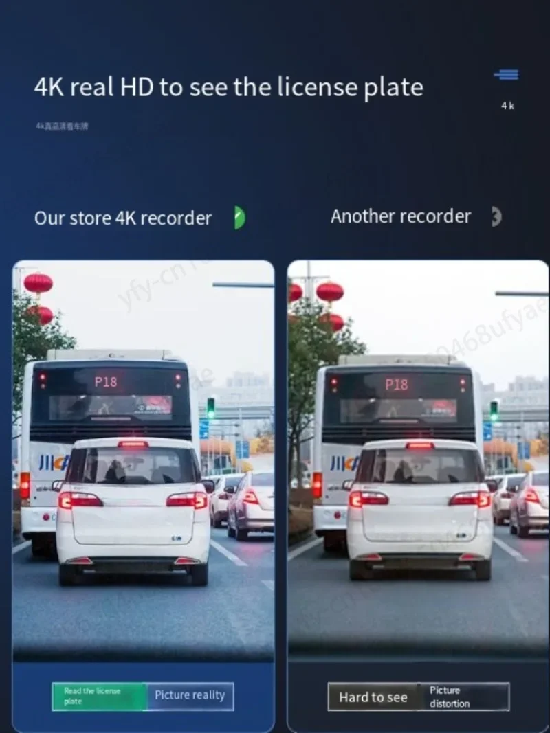 Car driving recorder parking monitoring 24 hours high definition night vision front and rear double recording