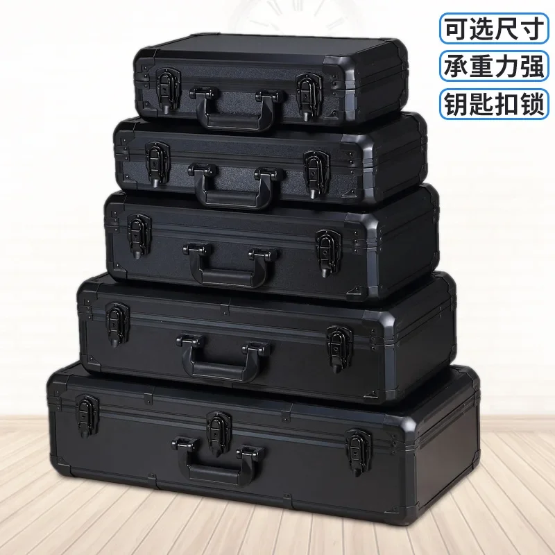 

Rectangular hardware toolbox, aluminum alloy multifunctional microphone equipment, shock resistant precision instrument box, han