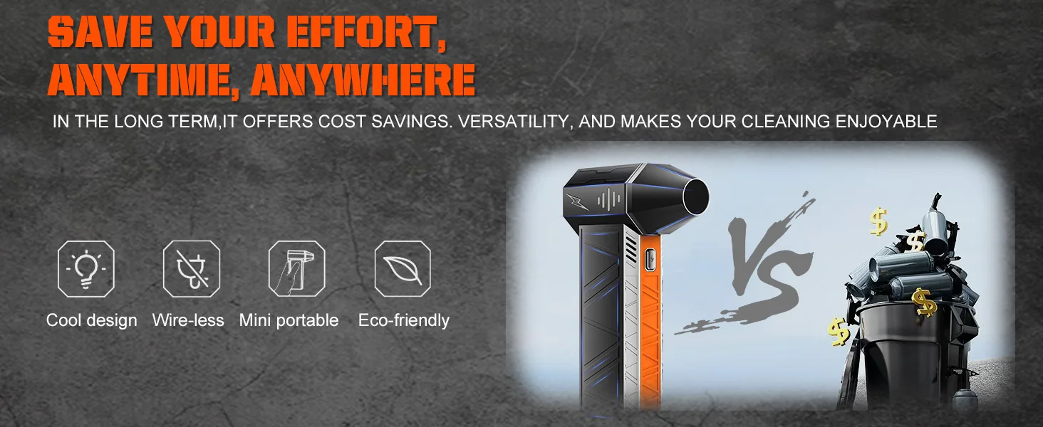 Rechargeable air duster battery and controls