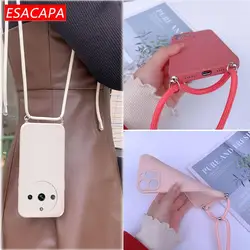 Crossbody Lanyard Silicone Phone Case For OPPO Realme 11 Pro Plus 10T 9i 8S 7i 6S Strap Hang Shockproof Cover For Realme 11 Pro+