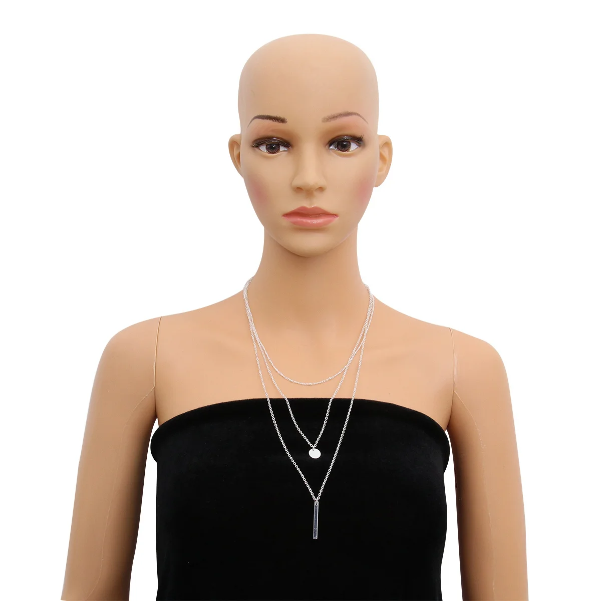 

1pc Multi-Layer Short Alloy Necklace For Women, Premium Metal Bar Pendant, Lightweight Shining Layered Choker, Fade-Resistant