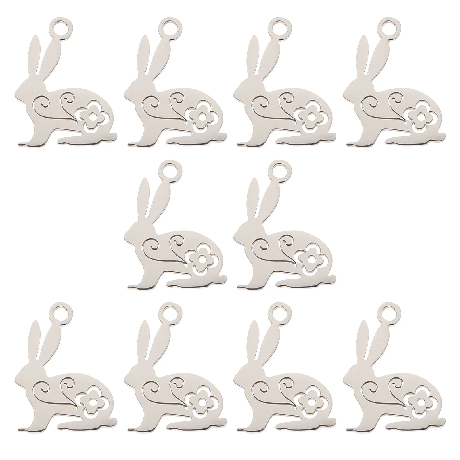

10 Pcs Small Size Pendant Jewelry Charms for Making Rabbit Animal Pendants Necklace