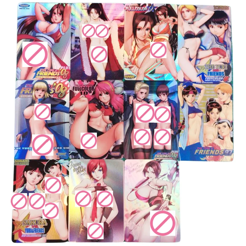 23Pcs/Set ACG Sexy Girl Cards THEKINGOFFIGHTERS Mai Shiranui Anime Game Characters Collection Color Flash Cards DIY Toys Gifts