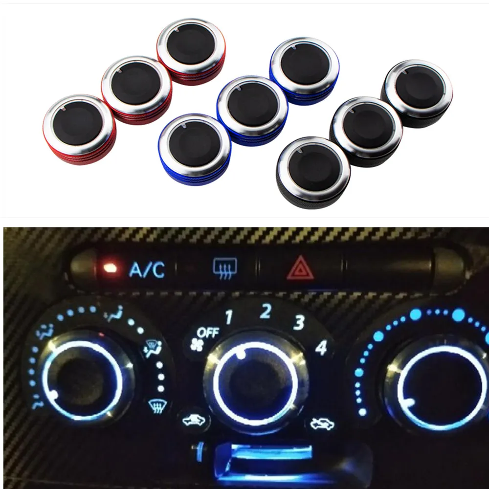 3Pcs Aluminum Alloy Car AC Knob for Mazda 3 BL 2010 2011 2012 2013 Air Conditioning Heat Control Switch Knobs Accessories