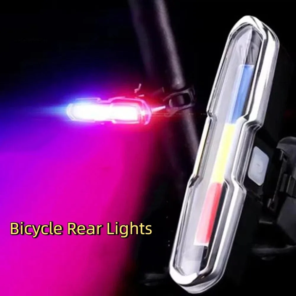 USB Rechargeable Bicycle Rear Lights Waterproof Ultra Bright Cycling Rear Tail Light High Intensity Safety Warning
