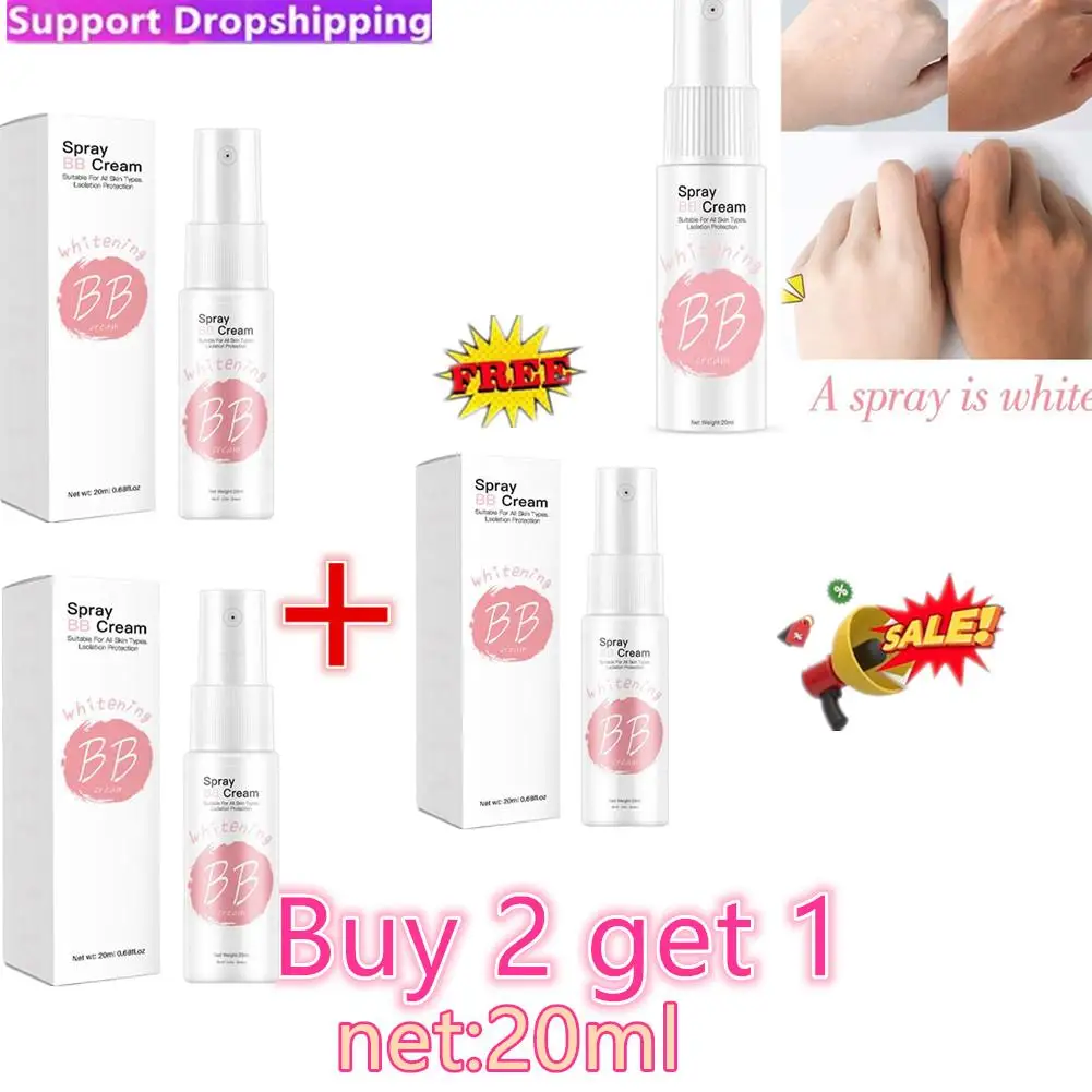 3x Whitening Moisturizing Base Spray BB Cream Concealer Brighten Face Beauty Skin Care Foundation Makeup 20ml Korean Cosmetics