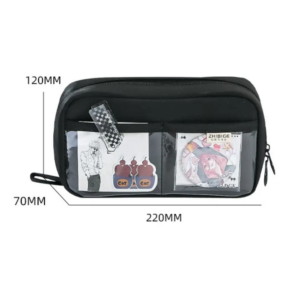 Grande Capacidade Transparente Lápis Casos, Flat Open Pen Pouch, Multi-Funcional Marker Pouch, papelaria Bag, Material de escritório