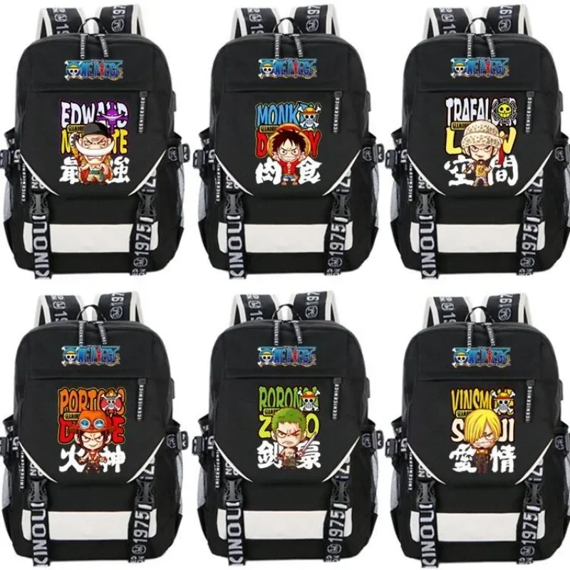 

One Piece Q Version Cartoon Anime Schoolbag Lufei Nami Chopper Backpack for Primary and Secondary School Students