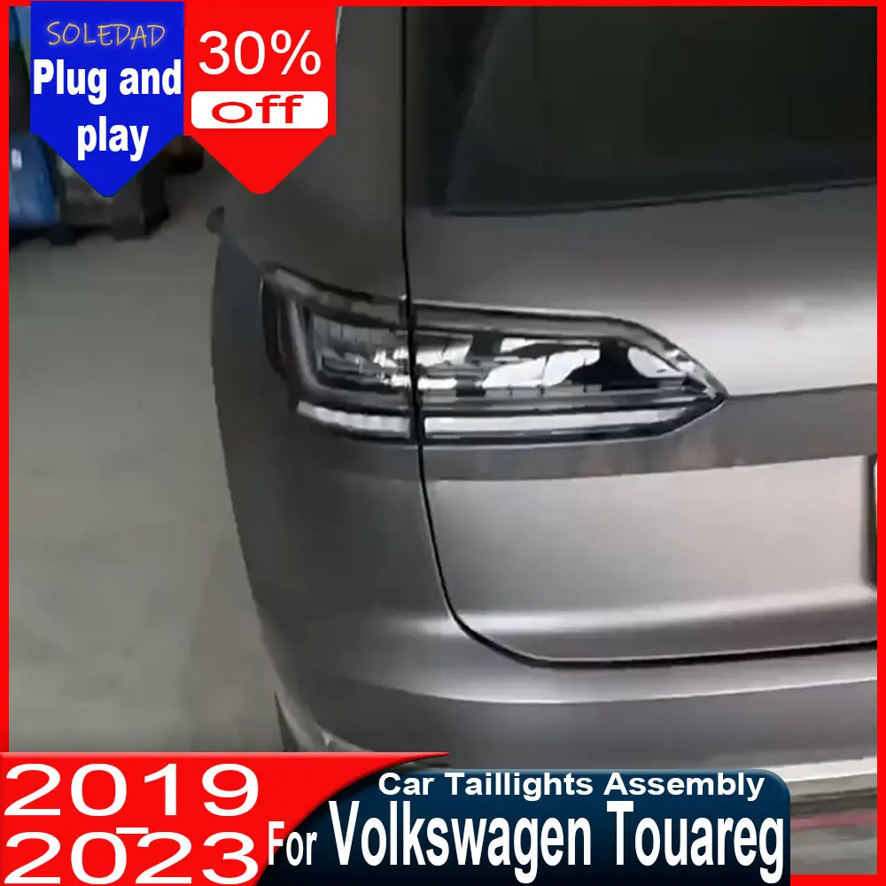 Car Taillights For VW Touareg 2019 2020 2021 2022 2023 LED Rear Back Lamps Assembly Upgrade Dragon Scale Streamer Tail Lights